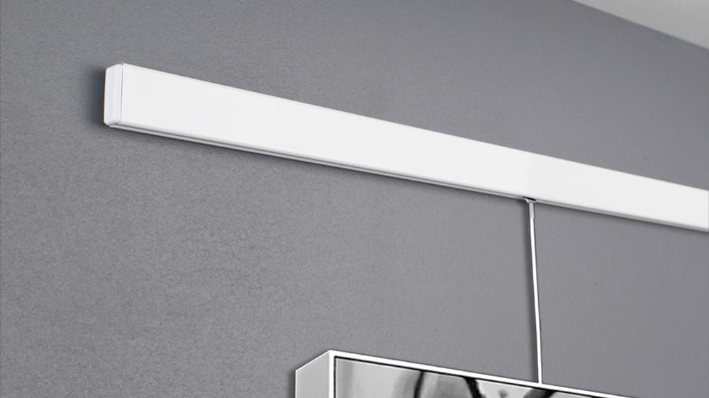 Bilderschiene - Wandschiene für Bilder nach Maß – in Weiß