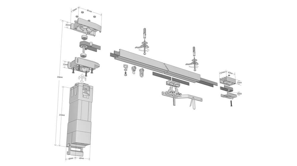 Elektroschiene 1-läufig - Vorhangschiene elektrisch nach Maß – Montageanleitung
