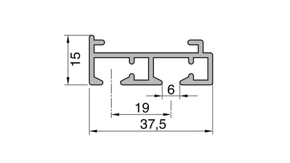 Alugard Flächenvorhangschiene mit Schleuderzug 2-läufig  – mit Vorhang