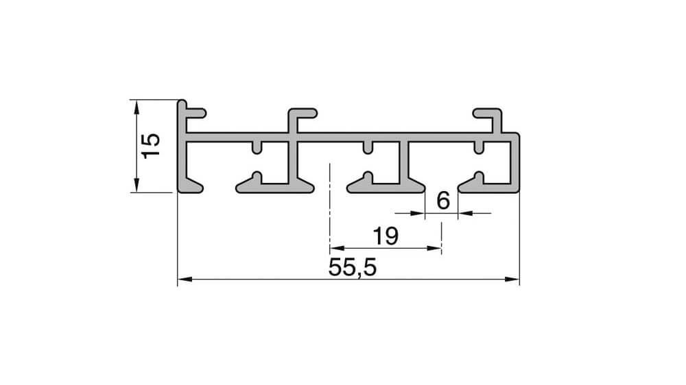3-läufige Flächenvorhangschiene mit Schleuderzug - Modell 210 – mit Vorhang