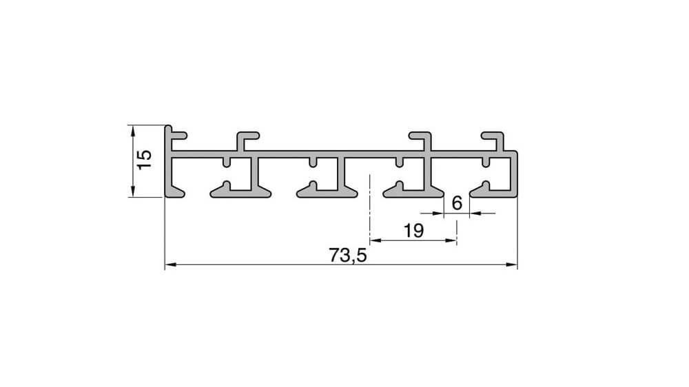 Flächenvorhangschiene mit Schnurzug 4-läufig nach Maß – mit Vorhang