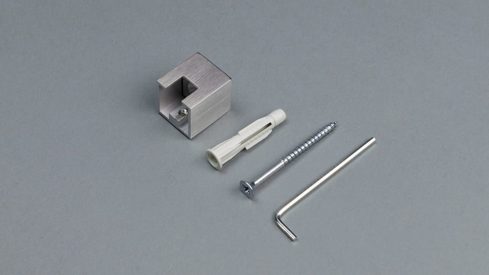 Interstil - Wandlager Innenlaufprofil 20mm quadratisch – in Aluminium