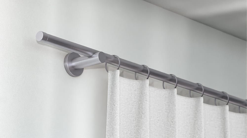 Gardinenstangen Set zur Wandmontage: Interstil Barett  – in Edelstahl