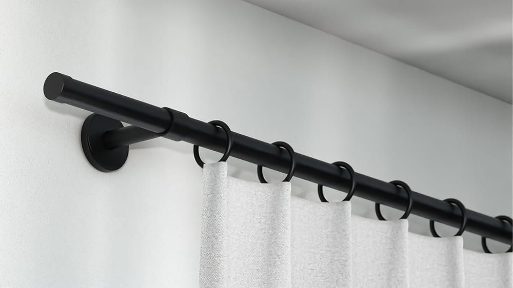 Interstil Basis Vorhangstange zur Wandmontage bestellen – in Schwarz