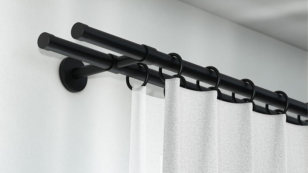 Interstil Basis doppelläufig zur Wandmontage konfigurieren – in Schwarz