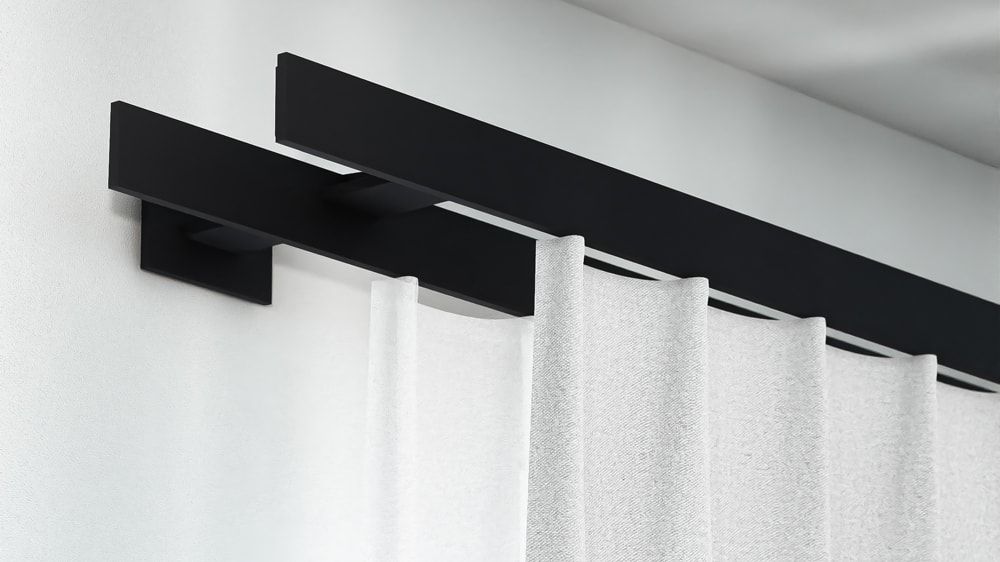 Doppelläufige Vorhangstange für Wave Vorhänge