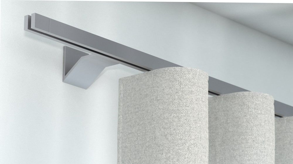 Interstil Concept 2 quadratische Vorhangschiene mit Innenlauf – in Edelstahl