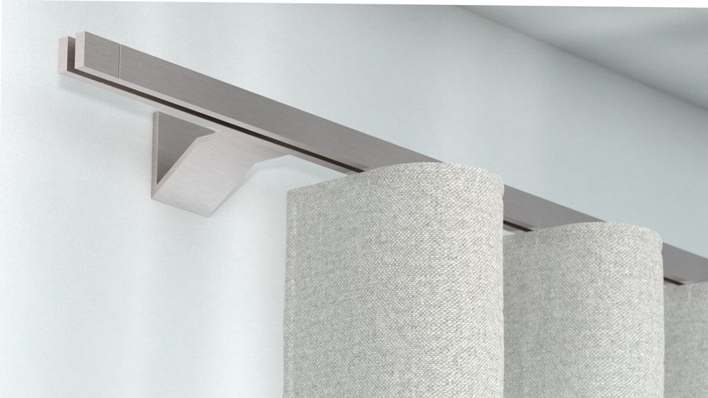 Interstil Concept 2 quadratische Vorhangschiene mit Innenlauf – in Nickel matt