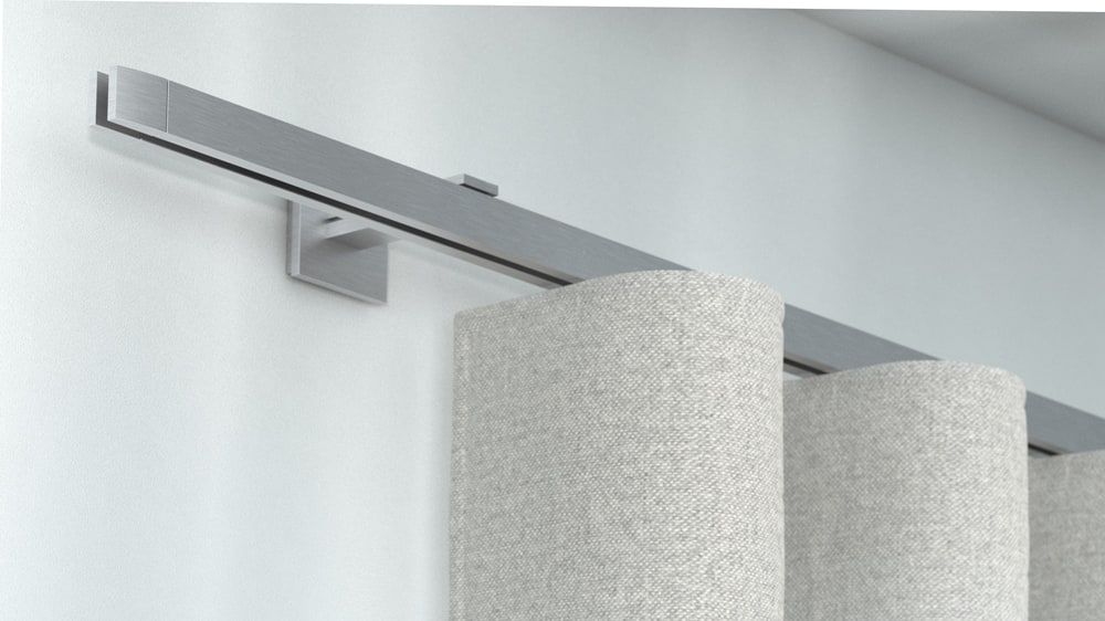 Interstil Convex 3 minimalistische Gardinenstange auf Maß – in Aluminium
