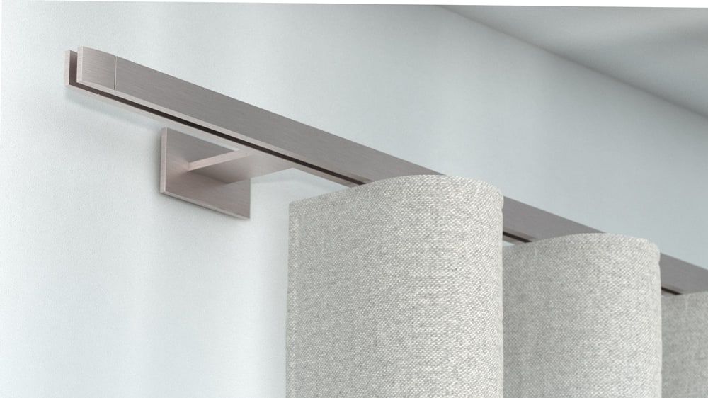 Interstil Convex 1 quadratische Gardinenstange mit Innenlauf – in Nickel matt