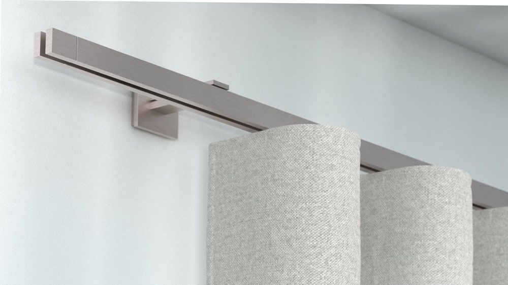 Interstil Concept 3 quadratische Vorhangstange mit Innenlauf – in Nickel matt