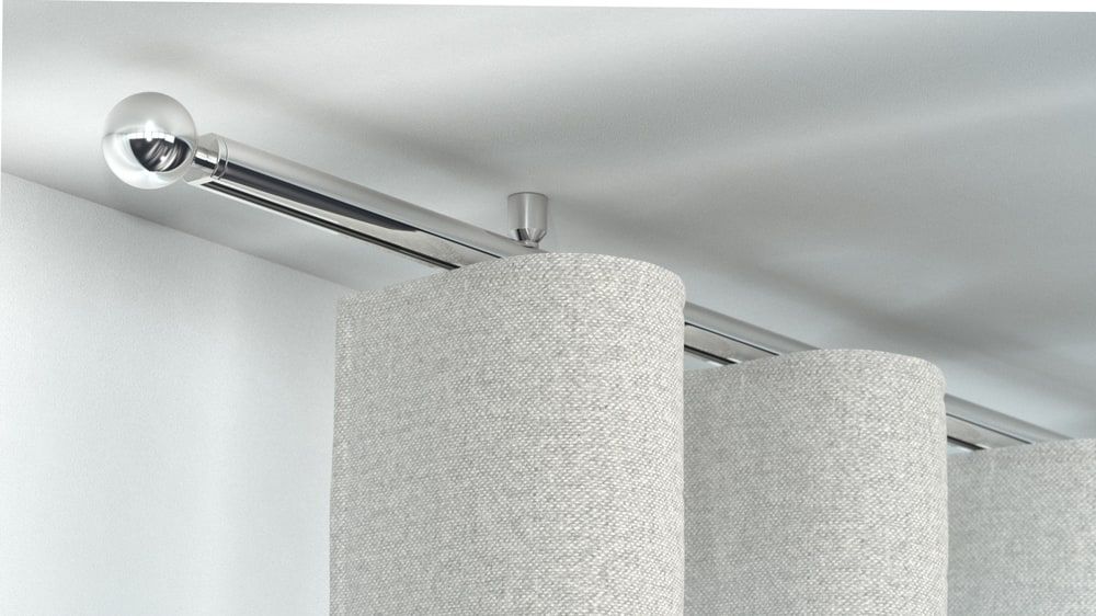 Interstil Corpus 20 mit Kugel - Innenlauf Gardinenstange – in Chrom