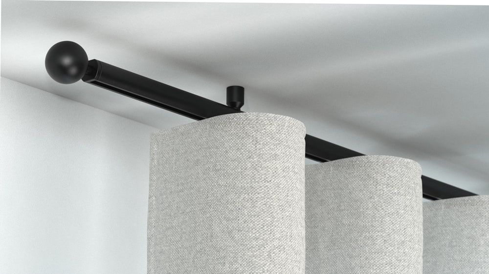 Interstil Corpus 20 mit Kugel - Innenlauf Gardinenstange – in Schwarz