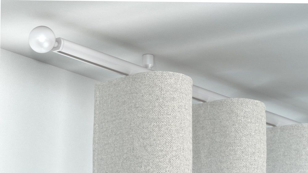 Interstil Corpus 20 mit Kugel - Innenlauf Gardinenstange – in Weiß