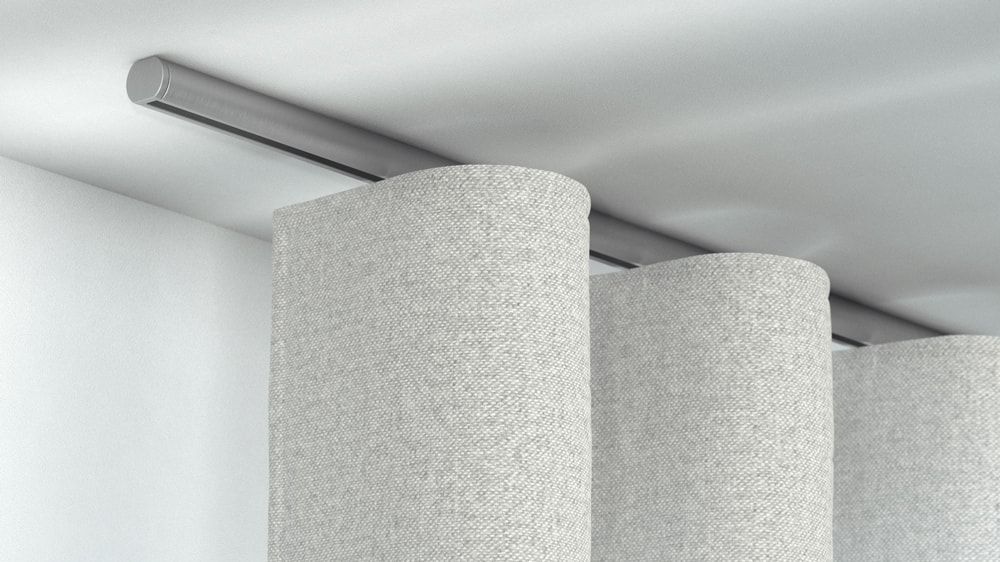 Interstil Mono: runde Vorhangschiene für Ihren Vorhang – in Edelstahl