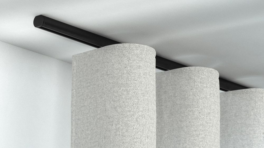 Interstil Mono: runde Vorhangschiene für Ihren Vorhang – in Schwarz