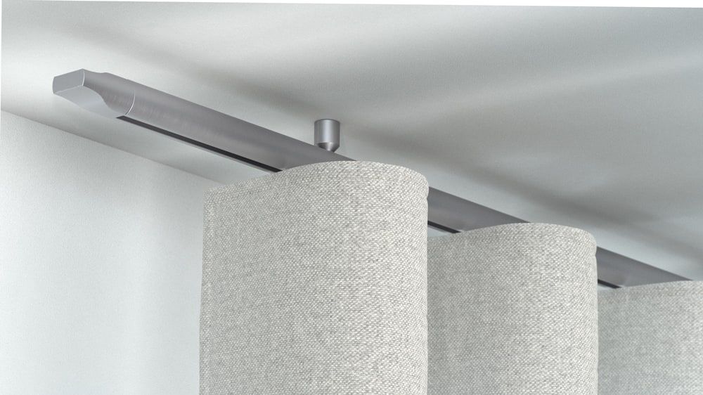 Interstil Corpus 22 mit Endstück Log zur Deckenmontage – in Edelstahl