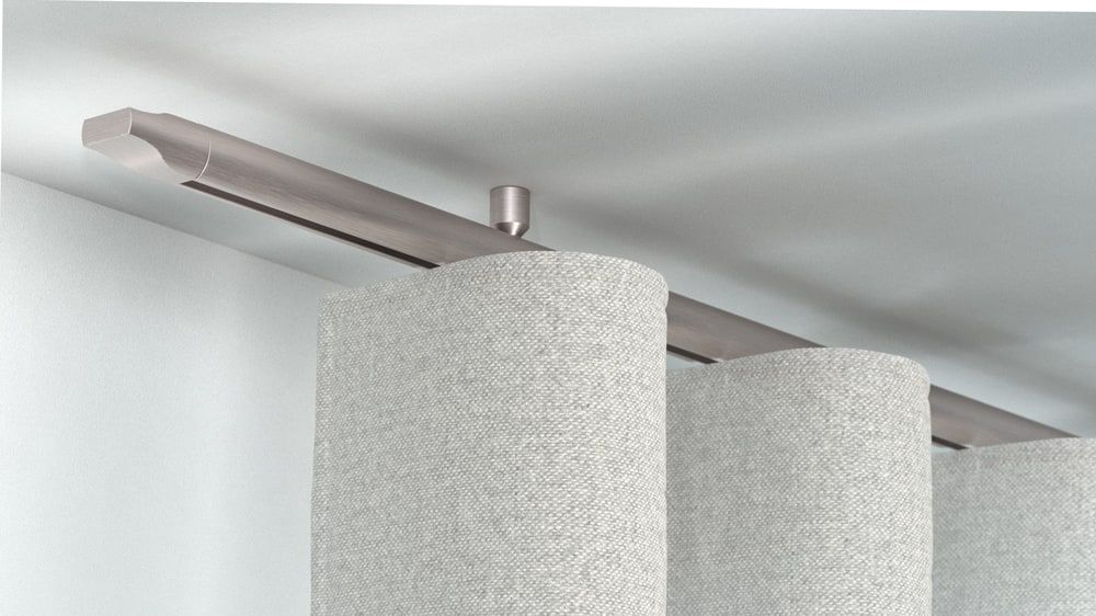 Interstil Corpus 22 mit Endstück Log zur Deckenmontage – in Nickel matt