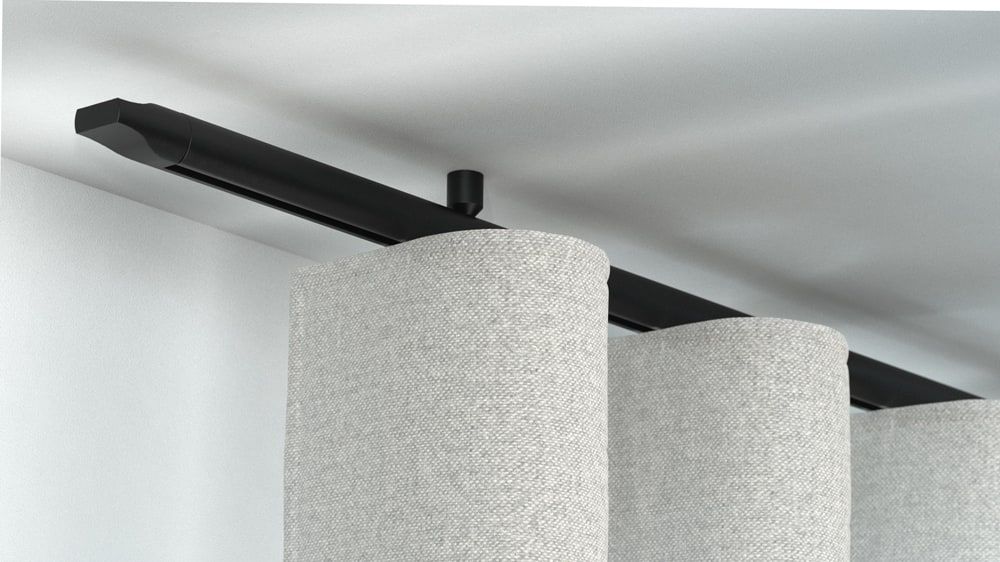 Interstil Corpus 22 mit Endstück Log zur Deckenmontage – in Schwarz