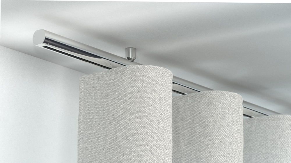 Interstil Corpus 22 mit Endstück Lee zur Deckenmontage – in Chrom