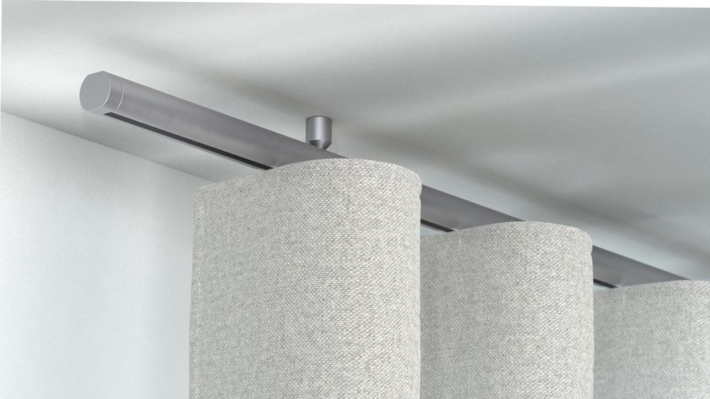 Interstil Corpus 22 mit Endstück Lee zur Deckenmontage – in Edelstahl