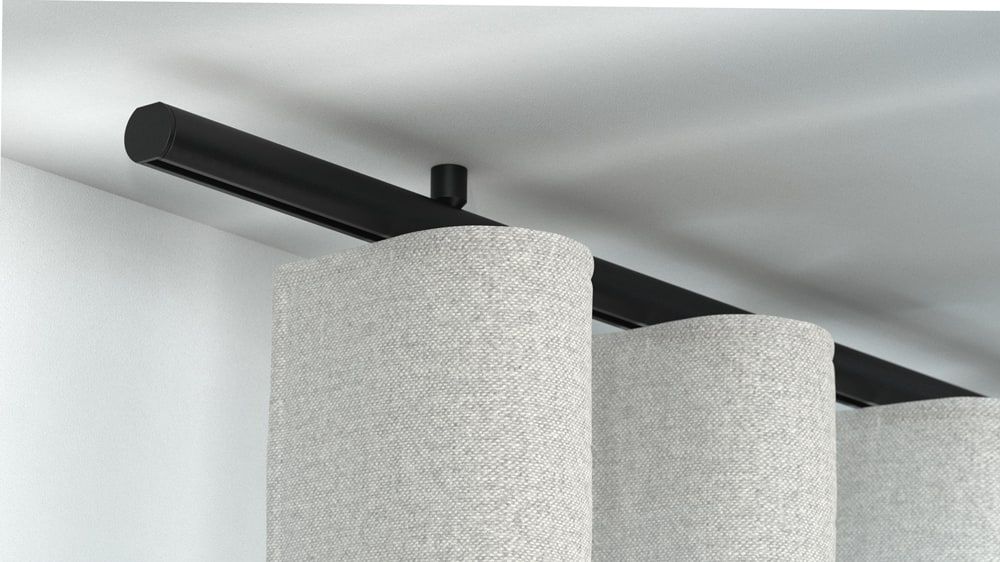 Interstil Corpus 25 1-läufige Vorhangstange mit Innenlauf – in Schwarz