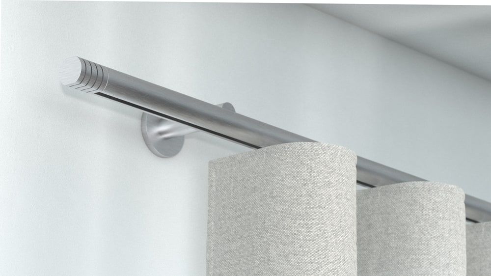 Interstil Cosinus 1-läufig - runde Vorhangstange mit Innenlauf – in Aluminium