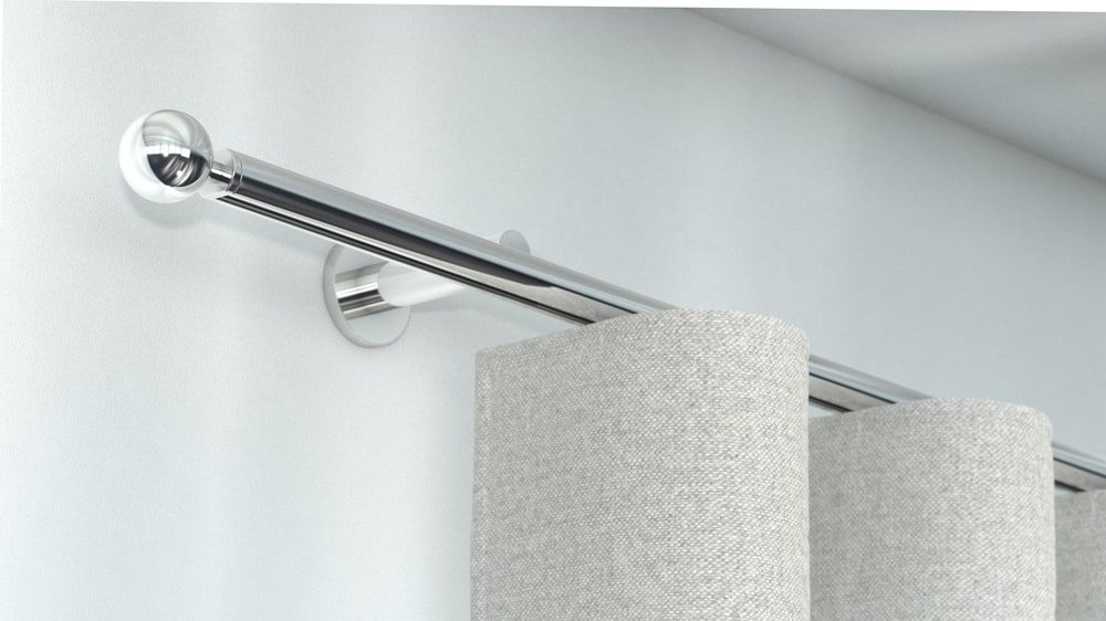 Interstil Cosmo 1-läufige Innenlaufstange zur Wandmontage – in Chrom