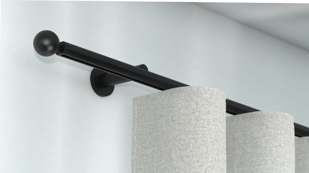 Interstil Cosmo 1-läufige Innenlaufstange zur Wandmontage – in Schwarz