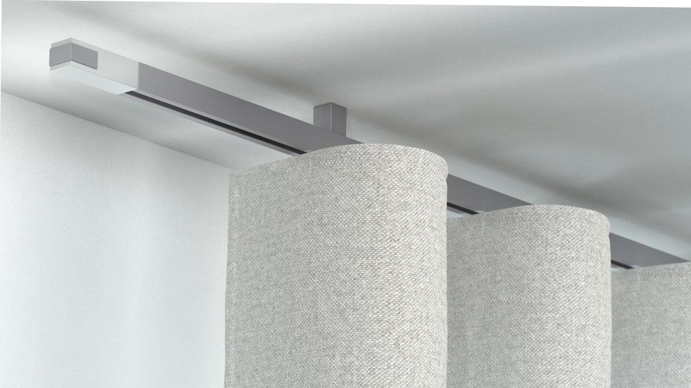 Interstil Cubus 1 Quadratische Vorhangschiene nach Maß – in Edelstahl