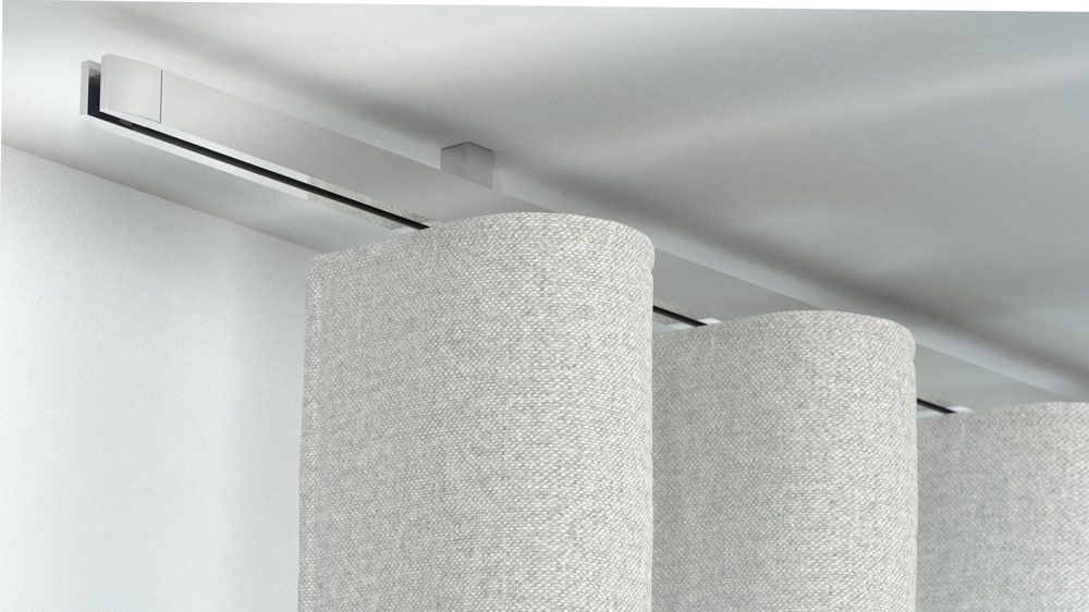 Interstil Cubus 2 mit Endkappe Convex - Gardinenstange Decke – in Chrom