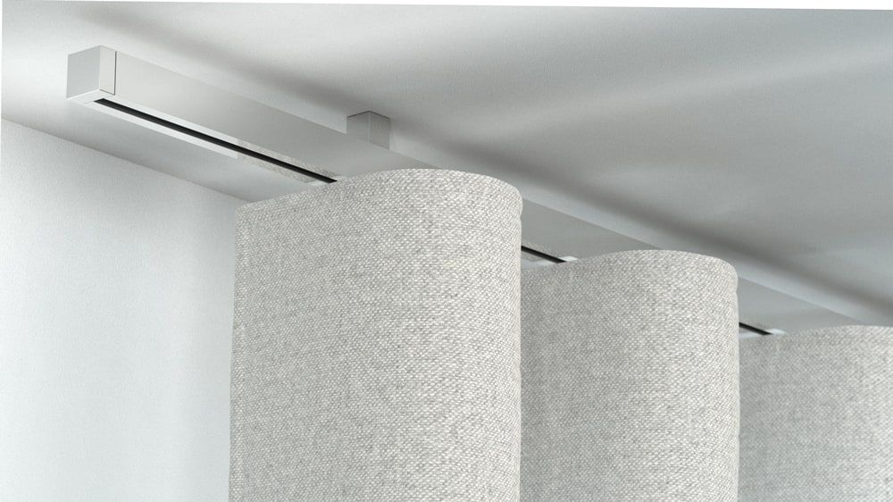 Interstil Cubus 2 mit Endkappe Compact - Vorhangstange Decke – in Chrom