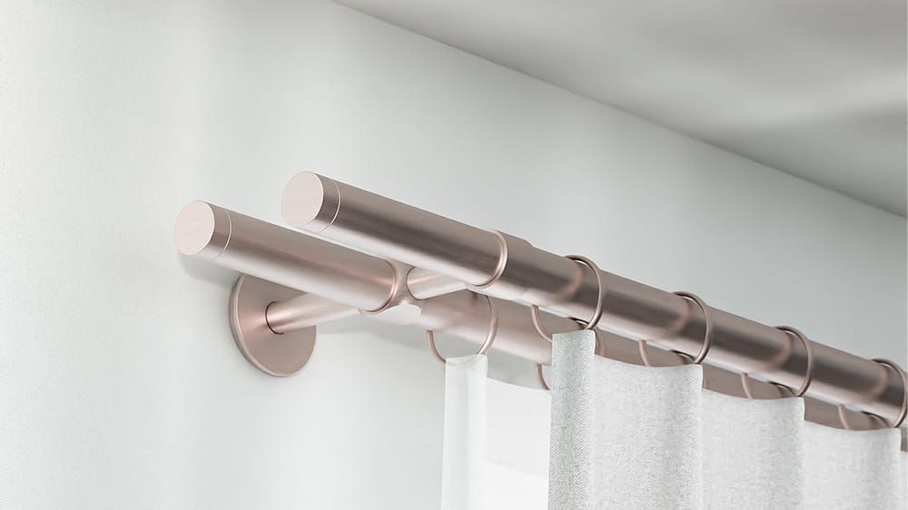 Interstil Cup: 2-Lauf Vorhangsystem mit Ringen nach Maß – in Nickel matt