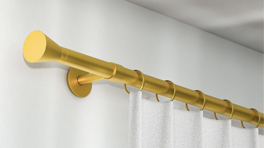 Interstil Derby Gardinenstange zur Wandmontage auf Maß – in Messing