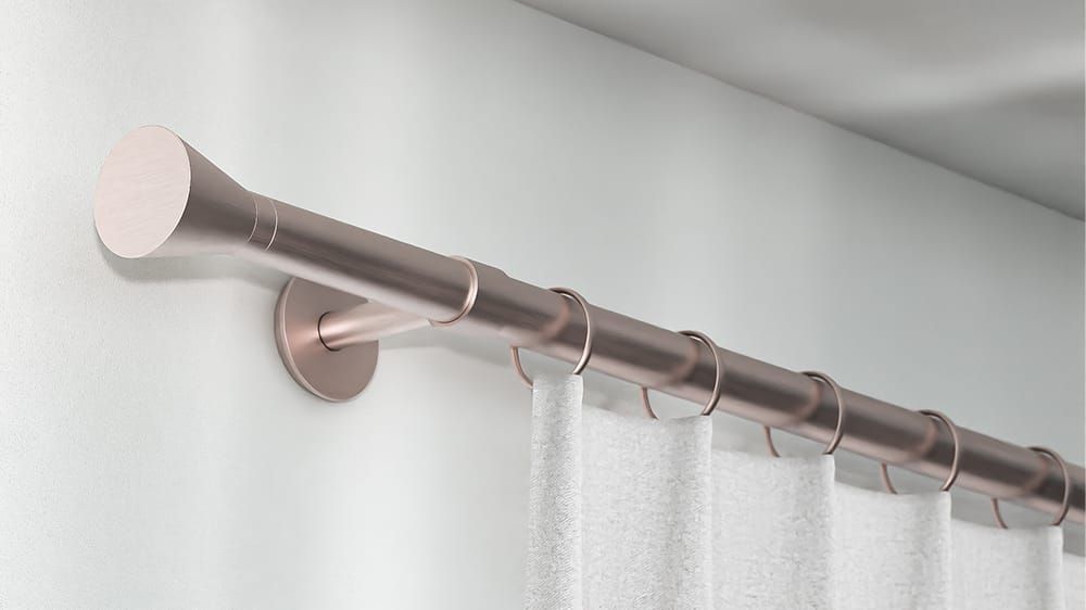 Interstil Derby Gardinenstange zur Wandmontage auf Maß – in Nickel matt