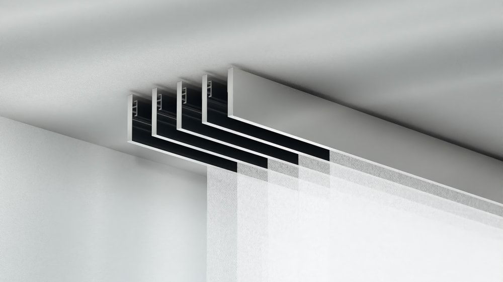 Interstil F1 Schiebevorhangschiene Decke 5-läufig – in Chrom