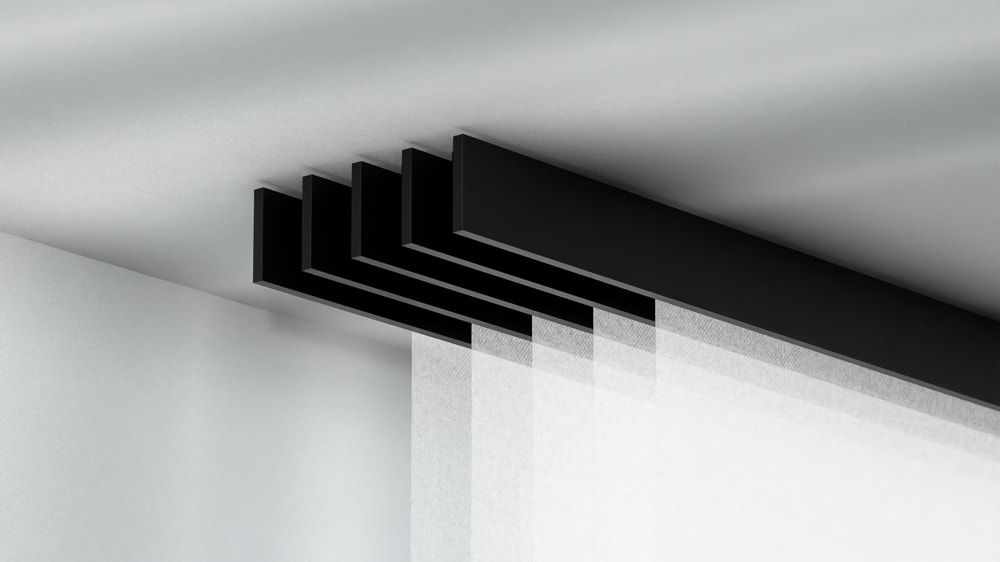 Interstil F1 Schiebevorhangschiene Decke 5-läufig – in Schwarz