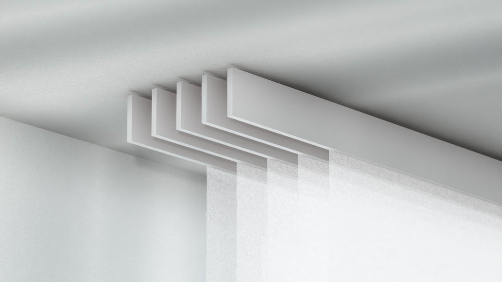 Interstil F1 Schiebevorhangschiene Decke 5-läufig – in Weiß