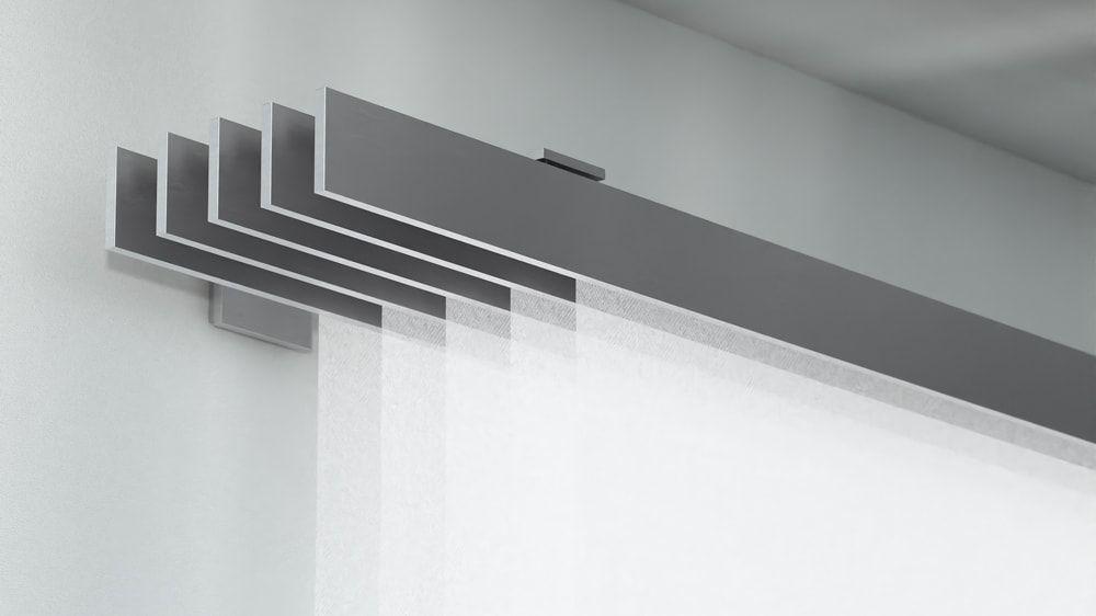 Interstil F1 Flächenvorhangschiene 5 läufig Wand – in Aluminium