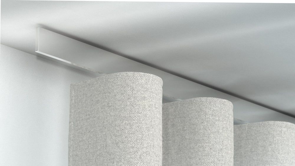 Interstil Helix Gardinenschiene 1-läufig zur Deckenmontage – in Chrom