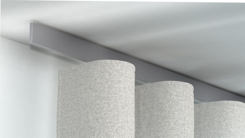 Interstil Helix Gardinenschiene 1-läufig zur Deckenmontage – in Edelstahl
