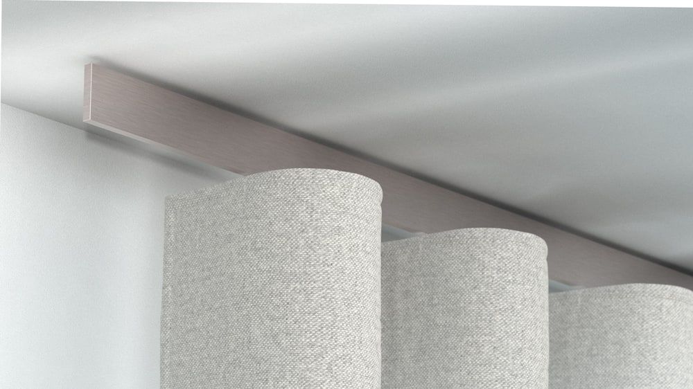 Interstil Helix Gardinenschiene 1-läufig zur Deckenmontage – in Nickel matt