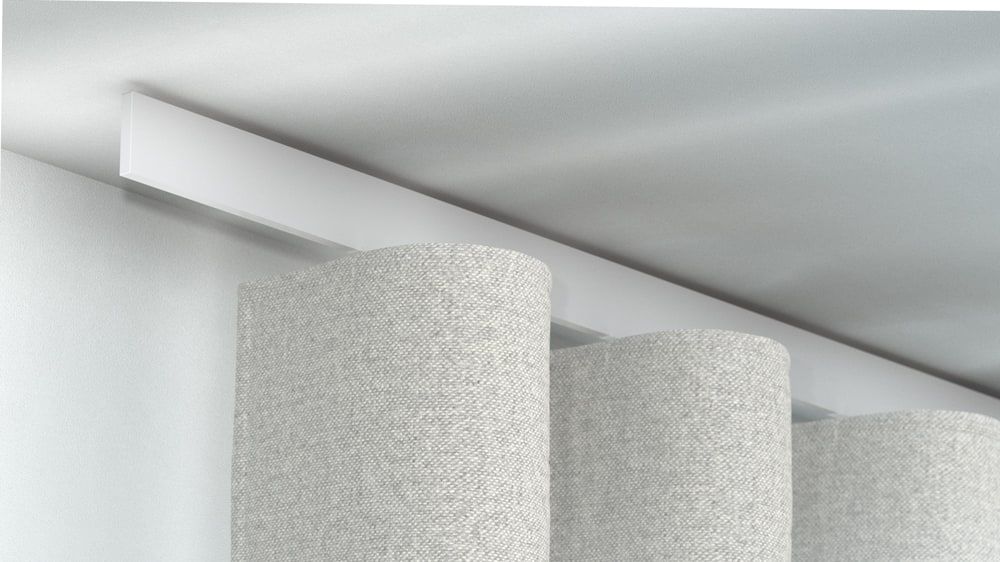 Interstil Helix Gardinenschiene 1-läufig zur Deckenmontage – in Weiß