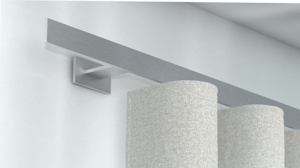 Interstil Index 1- Vorhangschiene mit Flachprofil nach Maß – in Aluminium