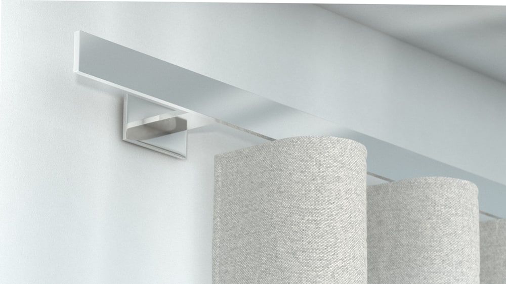 Interstil Index 1- Vorhangschiene mit Flachprofil nach Maß – in Chrom