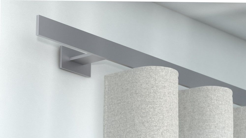 Interstil Index 1- Vorhangschiene mit Flachprofil nach Maß – in Edelstahl