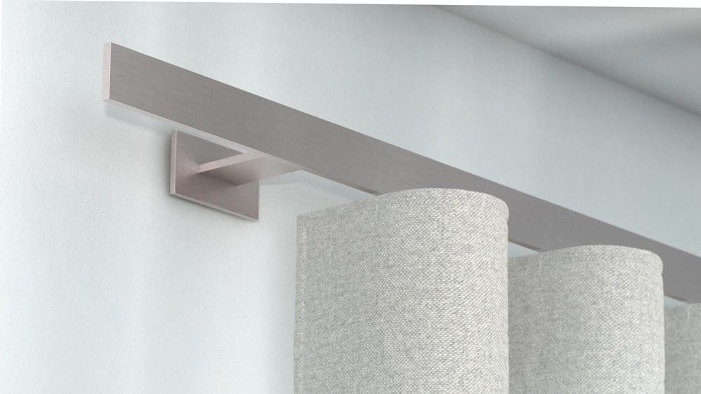 Interstil Index 1- Vorhangschiene mit Flachprofil nach Maß – in Nickel matt