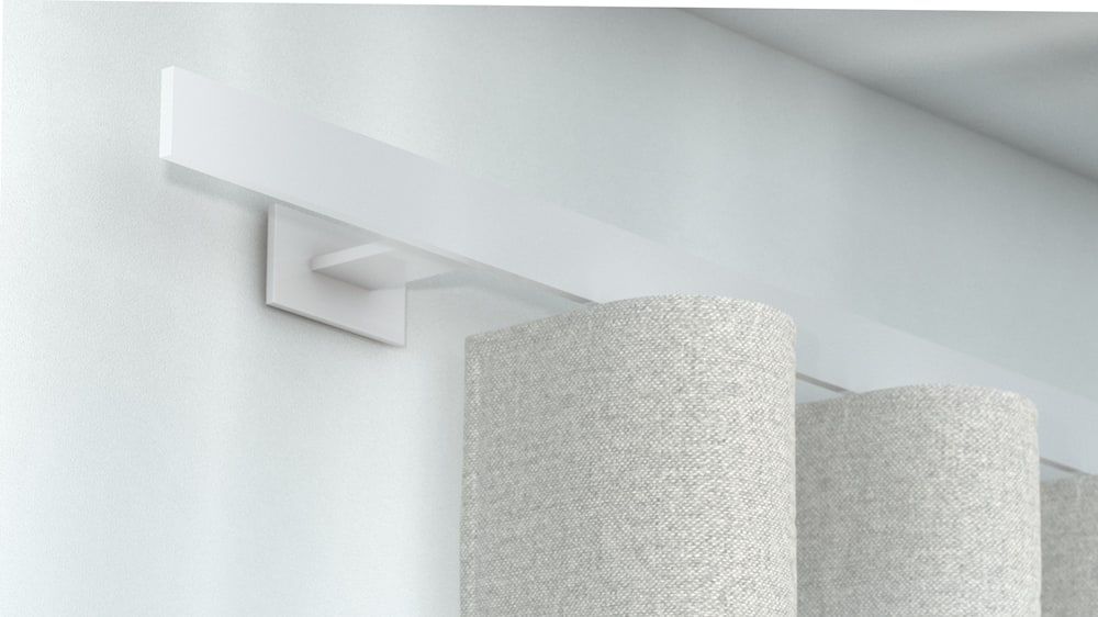 Interstil Index 1- Vorhangschiene mit Flachprofil nach Maß – in Weiß