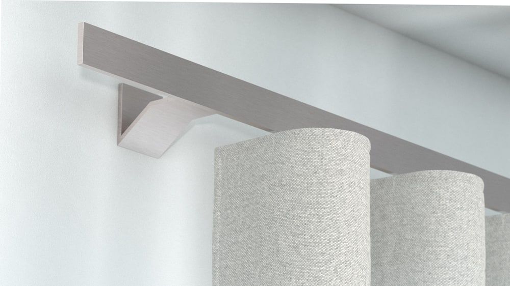 Interstil Index 2: Flache Vorhangstange nach Maß – in Nickel matt