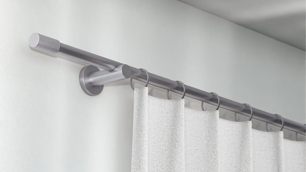 Interstil Kadett Vorhangstange zur Wandmontage – in Edelstahl